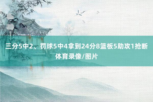 三分5中2、罚球5中4拿到24分8篮板5助攻1抢断体育录像/图片