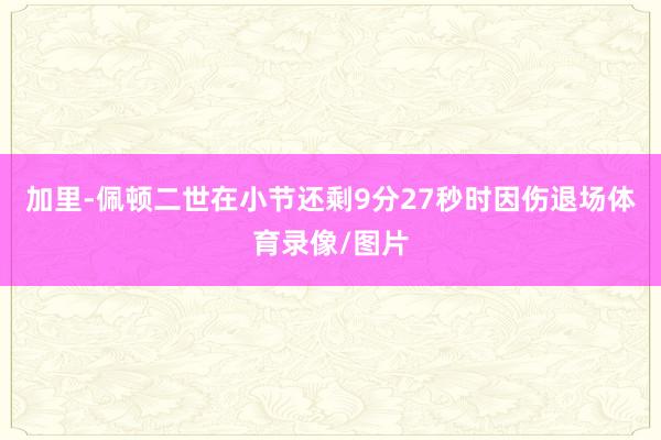 加里-佩顿二世在小节还剩9分27秒时因伤退场体育录像/图片