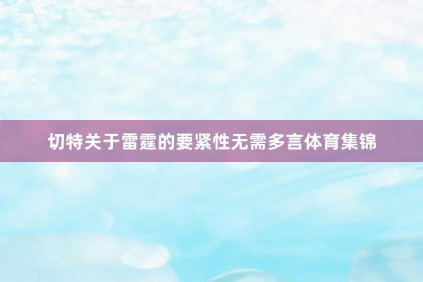 切特关于雷霆的要紧性无需多言体育集锦
