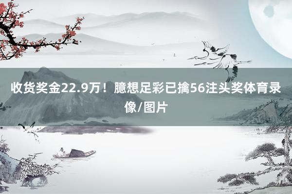 收货奖金22.9万！臆想足彩已擒56注头奖体育录像/图片