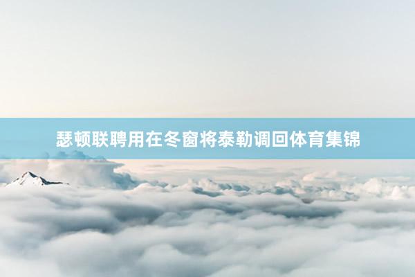 瑟顿联聘用在冬窗将泰勒调回体育集锦