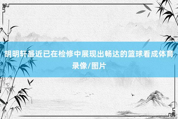 胡明轩最近已在检修中展现出畅达的篮球看成体育录像/图片