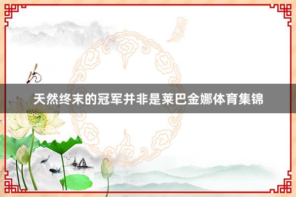 天然终末的冠军并非是莱巴金娜体育集锦