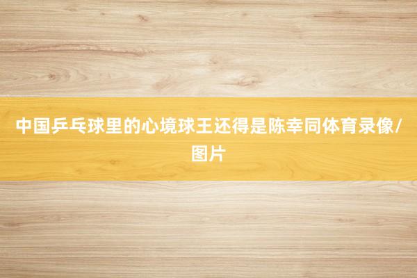 中国乒乓球里的心境球王还得是陈幸同体育录像/图片