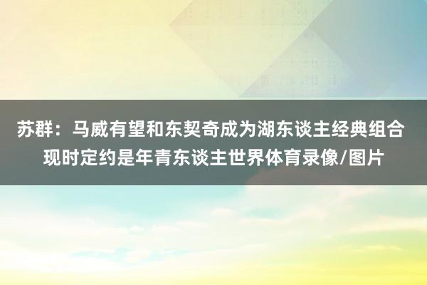 苏群：马威有望和东契奇成为湖东谈主经典组合 现时定约是年青东谈主世界体育录像/图片