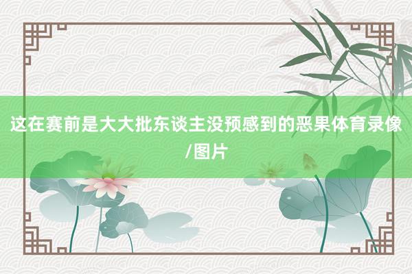 这在赛前是大大批东谈主没预感到的恶果体育录像/图片