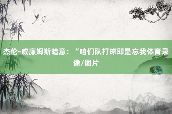 杰伦-威廉姆斯暗意：“咱们队打球即是忘我体育录像/图片