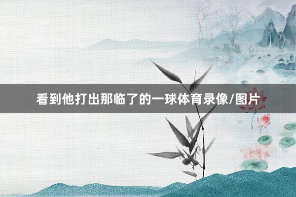 看到他打出那临了的一球体育录像/图片