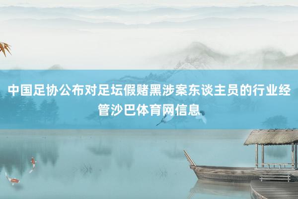 中国足协公布对足坛假赌黑涉案东谈主员的行业经管沙巴体育网信息