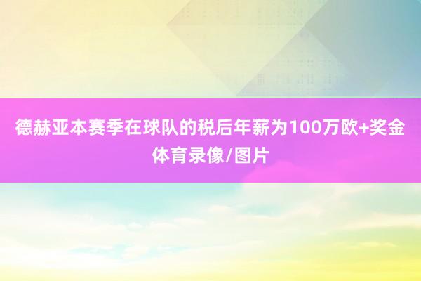 德赫亚本赛季在球队的税后年薪为100万欧+奖金体育录像/图片