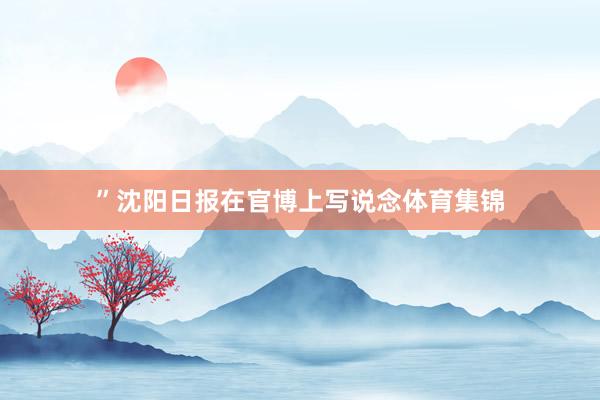 ”沈阳日报在官博上写说念体育集锦