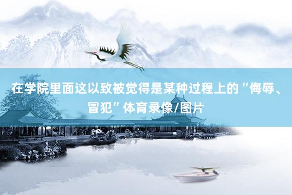 在学院里面这以致被觉得是某种过程上的“侮辱、冒犯”体育录像/图片