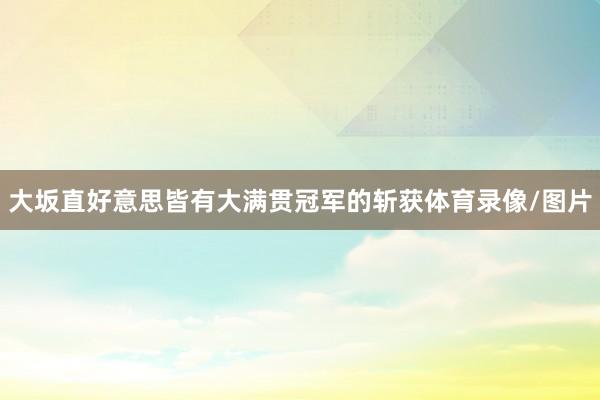 大坂直好意思皆有大满贯冠军的斩获体育录像/图片
