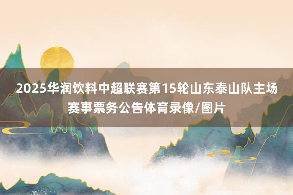 2025华润饮料中超联赛第15轮山东泰山队主场赛事票务公告体育录像/图片