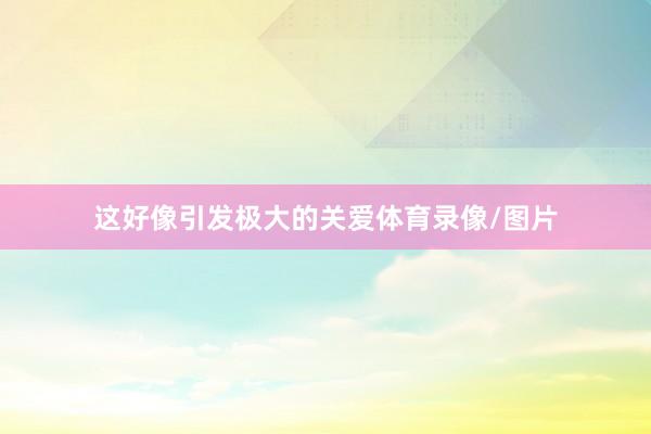 这好像引发极大的关爱体育录像/图片