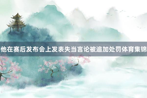 他在赛后发布会上发表失当言论被追加处罚体育集锦